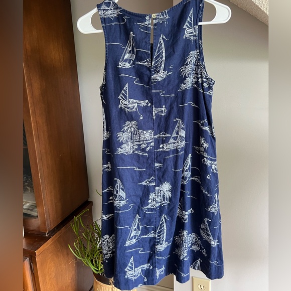 Cynthia Rowley Dresses & Skirts - Linen Navy Blue Nautical Sailboat Dress